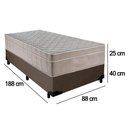 Ver imagem 3 de Cama Box Suede Solteiro + Colchão Sereneprime Molas Ensacadas 88x188x65 Marrom