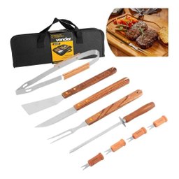 Kit Churrasco Vonder C/10pcs em Aco Inox C/estojo - 1