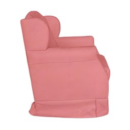 Poltrona Amamentação Cadeira Reforçada Balanço Puff Suede:rosê - 9