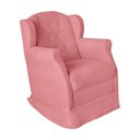 Ver imagem 5 de Poltrona Amamentação Cadeira Reforçada Balanço Puff Suede:Rosê