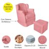 Poltrona Amamentação Cadeira Reforçada Balanço Puff Suede:rosê - 4