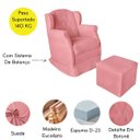 Ver mais imagens de Poltrona Amamentação Cadeira Reforçada Balanço Puff Suede:Rosê
