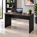 Ver imagem 1 de Mesa Retangular Escrivaninha 150 cm X 60 cm Tampo 25 mm Pés Painel F5 Office Cor:Louro Preto com