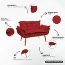 Ver imagem 2 de Kit Namoradeira 2 Poltronas e 2 Puffs para Sala Manicure Consultório Alice Suede