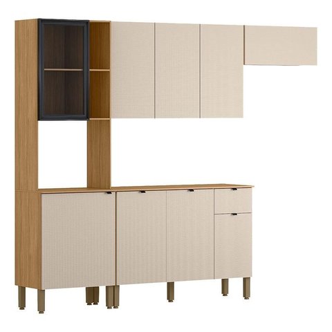 Cozinha Compacta Vert Plus com Balcão para Cozinha Freijó Soft - Kits Paraná