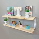 Ver imagem 2 de Prateleira Dual 100cm Industrial Natural e Branco