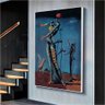 Quadro Decorativo Salvador Dali A Girafa Em Chamas:90x60 cm/DOURADA - 7