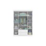 Jogo de Quarto Infantil Old Clean Elisa 100% Mdf Branco Roupeiro + Cômoda Sapateira - 5