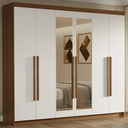 Ver imagem 1 de Guarda-roupa Casal 6 Portas Batentes com Espelho Venus Madesa