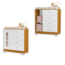 Ver imagem 4 de Quarto de Bebê Berço + Cômoda + Guarda Roupa Katatau Branco Savana