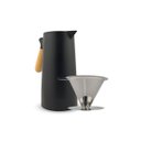 Ver imagem 1 de Kit Garrafa Térmica 1l Litro com Cabo de Madeira + Coador Filtro de Café Reutilizável Inox Ecológico