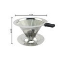 Ver imagem 3 de Kit Garrafa Térmica 1l Litro com Cabo de Madeira + Coador Filtro de Café Reutilizável Inox Ecológico