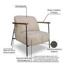 Ver imagem 7 de Kit 2 Poltronas Decorativa Celeste Linho Bouclê Base de Ferro Preto - Pallazio Bege