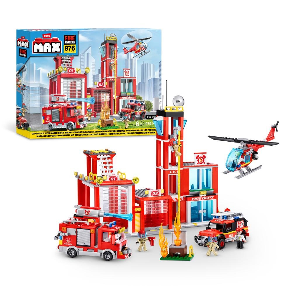 Blocos de Montar Max City Fire Station 976 Peças | MadeiraMadeira
