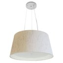 Ver imagem 1 de Lustre Pendente Cone Vivare Md-4144 Cúpula em Tecido 25x50x40cm - Bivolt Linho-bege-branco 127/220v