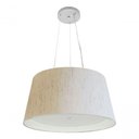 Ver imagem 3 de Lustre Pendente Cone Vivare Md-4144 Cúpula em Tecido 25x50x40cm - Bivolt Linho-bege-branco 127/220v
