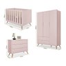 Quarto De Bebê Completo Com Berço E Guarda-Roupa E Cômoda Rose Planet Baby - 4