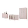Quarto De Bebê Completo Com Berço E Guarda-Roupa E Cômoda Rose Planet Baby - 2