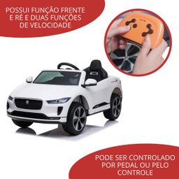 Mini Carro Elétrico Infantil 12V Jaguar Controle Remoto Carrinho Criança Brinqway Bw-153 Importway - 6 Mini Carro Elétrico Infantil 12V Jaguar Controle Remoto Carrinho Criança Brinqway Bw-153 Importway - 6