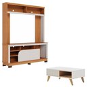 Ver imagem 1 de Estante Home Theater Belaya Freijó Off White Matte e Mesa de Centro Jeri Off White Freijó -