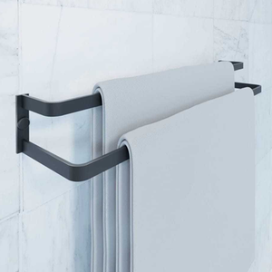 Suporte Porta Toalha de Banho Duplo Toalheiro de Parede Aço