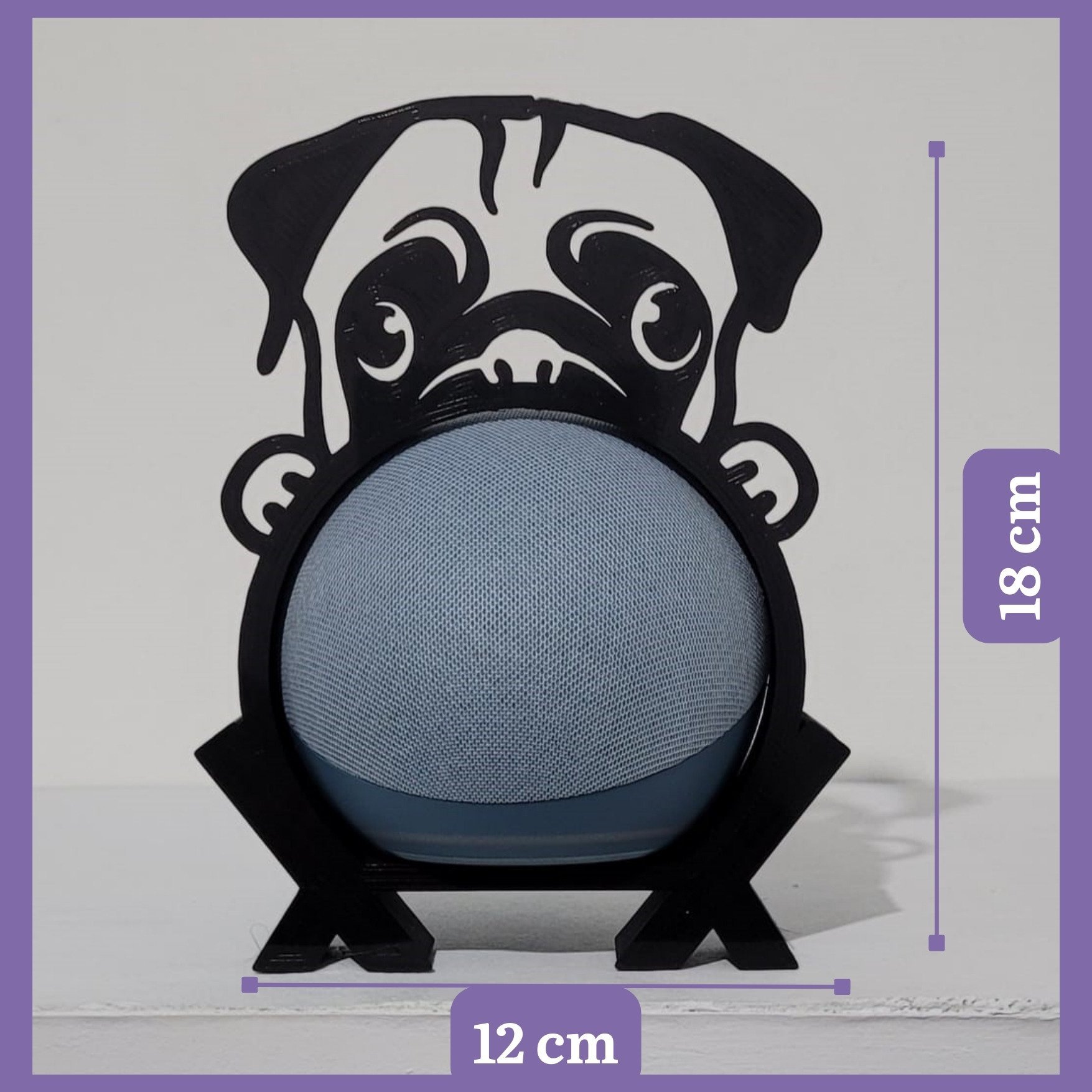 Suporte de Alexa para Echo Dot 4 e Dot 5 Cachorro "pug" - 5