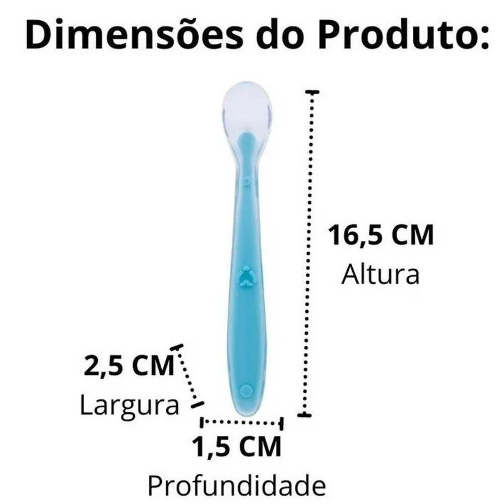 Colher Anatómica Silicone para Desenvolvimento do Bebe Buba Talher Infantil Azul - 3