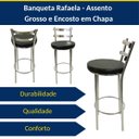 Ver imagem 4 de Conjunto 2 Banquetas Rafaela - Redonda Altura 65cm para Bar e Cozinha Cromada com Assento Confortáve