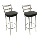 Ver imagem 1 de Conjunto 2 Banquetas Rafaela - Redonda Altura 65cm para Bar e Cozinha Cromada com Assento Confortáve