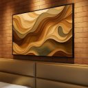 Ver imagem 1 de Quadro Grande Ondas de Terra Movimento em Tons Naturais