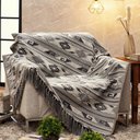 Ver imagem 1 de Manta para Sofá Jacquard Cartagena Preta J2 - 135x200cm
