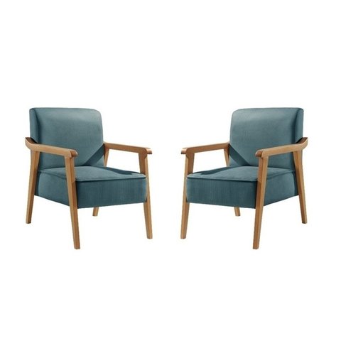 Kit 2 Poltronas Luiza Conforto Premium:Azul