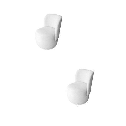 Kit 02 Poltrona Orgânica Bia Decorativa Redondo Minimalista Contemporâneo Bouclé Bege