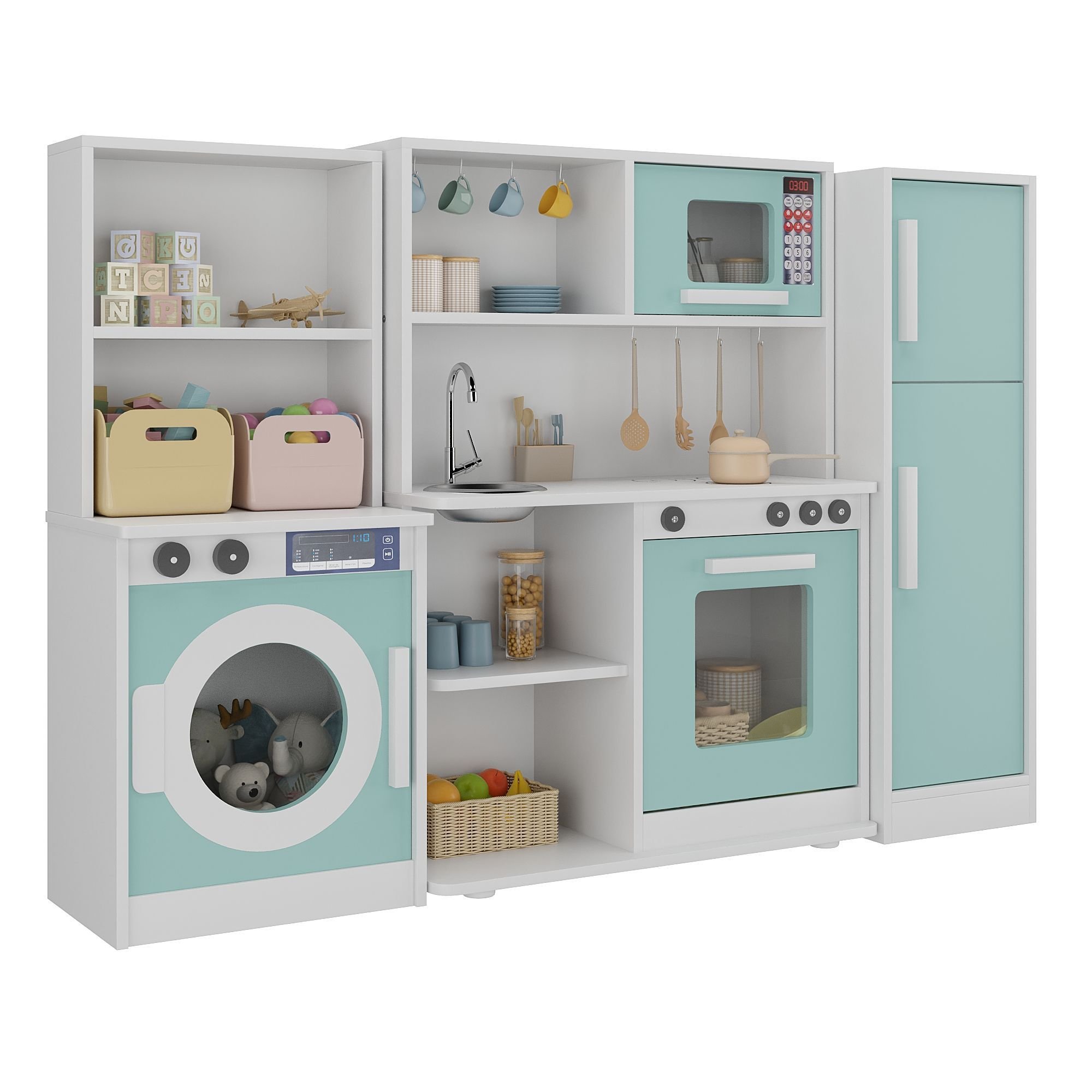 Cozinha Infantil de Madeira Mdf para Crianças Pequenas com Geladeira e ...
