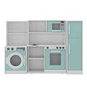 Ver imagem 4 de Cozinha Infantil de Madeira MDF para Crianças Pequenas com Geladeira e Máquina de Lavar:Menta