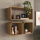 Ver imagem 1 de Prateleira Suspensa Nicho Duplo Linha Curve 62cm Carvalho Xingu - Completa Móveis
