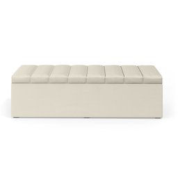 Calçadeira Baú Navi 160 para Cama Queen A-017 Couro Bege Aradecor - 2