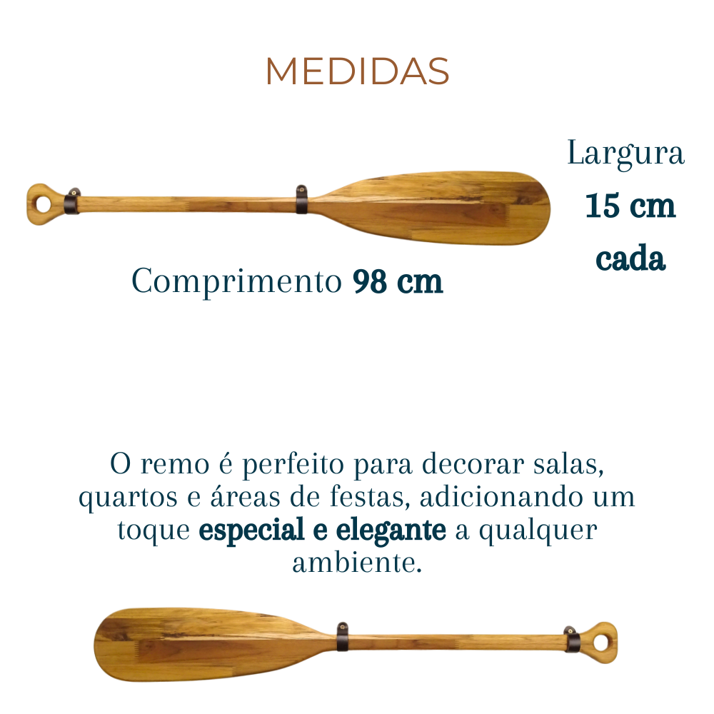 Remo Decorativo de Madeira Kit com 2 Remos - 5