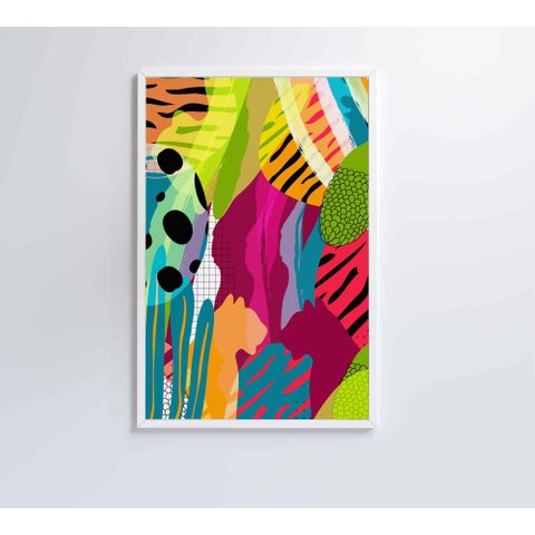 Quadro Pintura Aquarela Tropical 2 - 90x60 Cm - Tecido Canvas