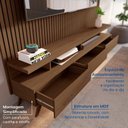 Ver imagem 5 de Rack com Painel Ripado para TV até 85 Polegadas 100% MDF 230,5CMX250CM Yucca Espresso Móveis