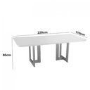 Ver imagem 3 de Mesa para Sala de Jantar Patros 220cm Madeira com Vidro Moderna Mobília