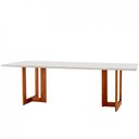 Ver imagem 1 de Mesa para Sala de Jantar Patros 220cm Madeira com Vidro Moderna Mobília