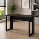Ver imagem 1 de Mesa Escrivaninha 120 cm X 60 cm Tampo 25 mm Design Industrial F5 Office Cor:Preto