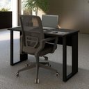 Ver imagem 7 de Mesa Escrivaninha 120 cm X 60 cm Tampo 25 mm Design Industrial F5 Office Cor:Preto