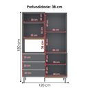Ver imagem 3 de Kit Cozinha Compacta 4 Portas 120 cm Livia Cinza Reajl
