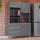 Ver imagem 2 de Kit Cozinha Compacta 4 Portas 120 cm Livia Cinza Reajl