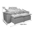 Ver imagem 4 de Sofá 3 Lugares Retrátil e Reclinável 2,00 Metros Alpoim Estofados Preto 204 Athenas