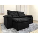 Ver imagem 3 de Sofá 3 Lugares Retrátil e Reclinável 2,00 Metros Alpoim Estofados Preto 204 Athenas