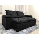 Ver imagem 2 de Sofá 3 Lugares Retrátil e Reclinável 2,00 Metros Alpoim Estofados Preto 204 Athenas