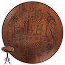 Ver imagem 2 de Cj Mesa Madeira 60cm - Bistrô Fixa 98cm + 4 Banquetas 73 - Natural - Beer Happy Hour